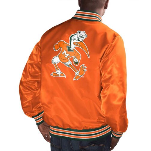 Miami Hurricanes Bomber Satin Jacket - Image 6