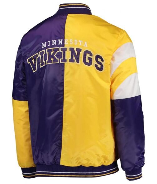 Minnesota Vikings Leader Yellow and Purple Jacket - Image 2