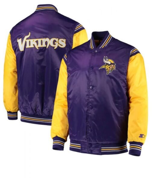 Minnesota Vikings Starter Satin Purple and Yellow Jacket - Image 3