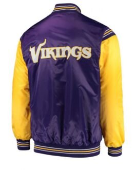 Minnesota Vikings Starter Satin Purple and Yellow Jacket