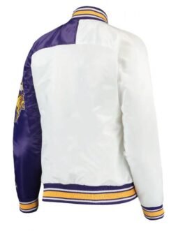 Minnesota Vikings Starter Satin White and Purple Jacket