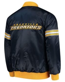 Nashville Predators Starter Blue Satin Jacket