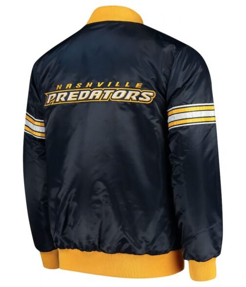 Nashville Predators Starter Blue Satin Jacket - Image 2