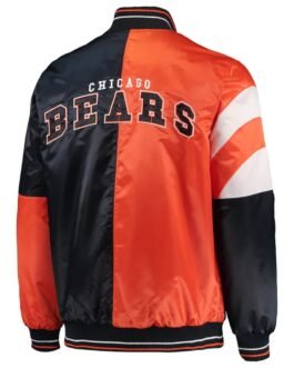 Chicago Bears Leader Navy/Orange Full-Snap Satin Jacket