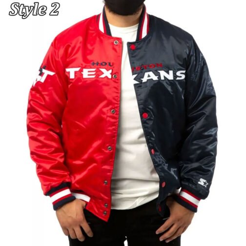 Houston Texans Enforcer Navy/Red Satin Jacket - Image 8