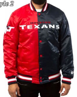 Houston Texans Enforcer Navy/Red Satin Jacket