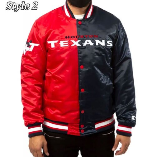 Houston Texans Enforcer Navy/Red Satin Jacket - Image 2