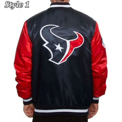 Houston Texans Enforcer Navy/Red Satin Jacket - Image 4