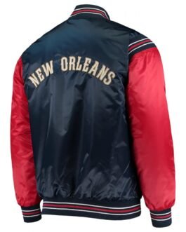 New Orleans Pelicans The Enforcer Navy/Red Satin Jacket
