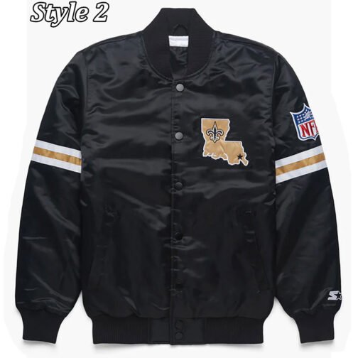 NFL New Orleans Saints Black Jacket - Image 2