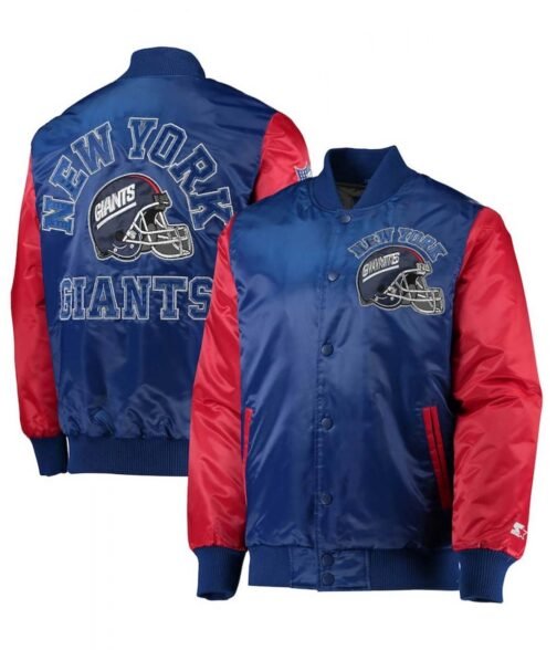 NY Giants Locker Room Throwback Royal/Red Jacket - Image 3