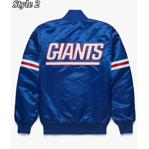 NFL NY Giants Satin Royal Blue Jacket - Image 4