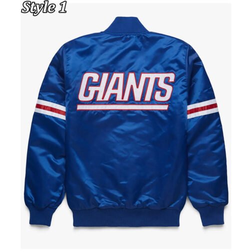 NFL NY Giants Satin Royal Blue Jacket - Image 3