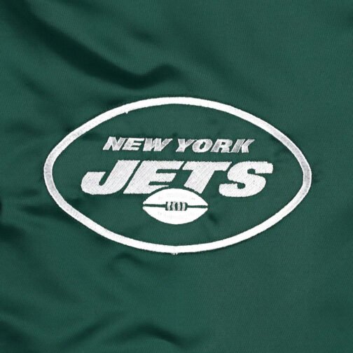 Starter NY Jets Green and Black Satin Jacket - Image 8
