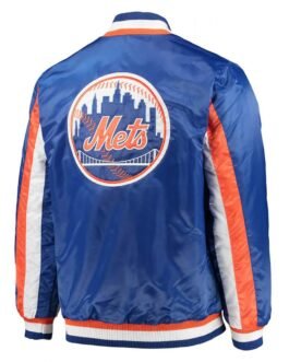 NY Mets The Ace Full-Snap Royal Blue Satin Jacket