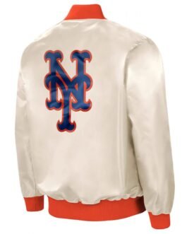 Starter NY Mets White Satin Jacket