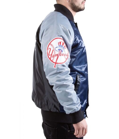 NY Yankees Tri-Color Satin Jacket - Image 5