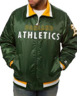 Starter Athletics Oakland Varsity Green Satin Jacket