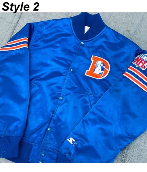 Ohio Denver Broncos Bomber Royal Blue Jacket - Image 5