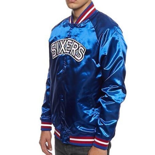 Philadelphia 76ers NBA Tough Season Satin Jacket - Image 10