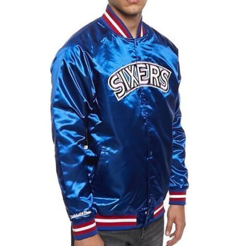 Philadelphia 76ers NBA Tough Season Satin Jacket - Image 12