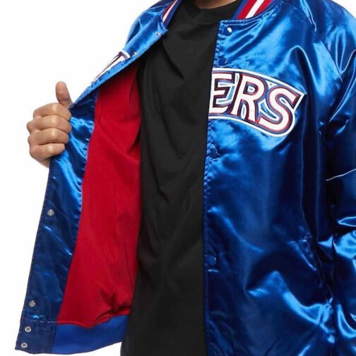 Philadelphia 76ers NBA Tough Season Satin Jacket - Image 14