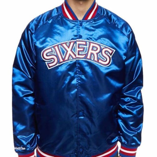 Philadelphia 76ers NBA Tough Season Satin Jacket - Image 8