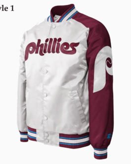 Philadelphia Phillies Purple and White Satin Jacket