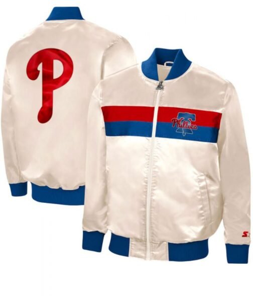 Philadelphia Phillies Starter White Satin Jacket - Image 3