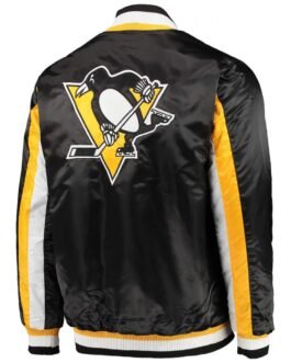 Pittsburgh Penguins The Ace Black/Yellow Satin Jacket