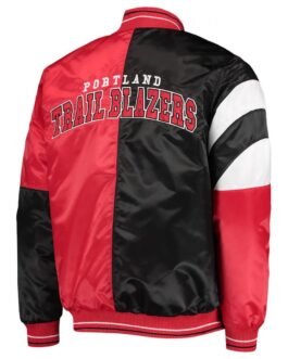 Portland Trail Blazers 75th Anniversary Leader Black and Red Satin Jacket