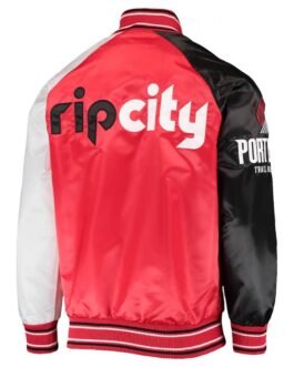 Portland Trail Blazers Reliever Satin Varsity Jacket