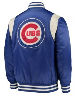 Chicago Cubs Full-Snap Royal /Cream Satin Jacket