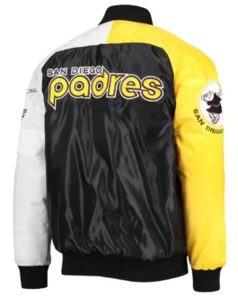 San Diego Padres Brown and Gold Satin Varsity Jacket