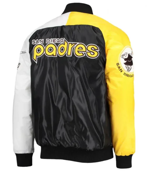 San Diego Padres Brown and Gold Satin Varsity Jacket - Image 2
