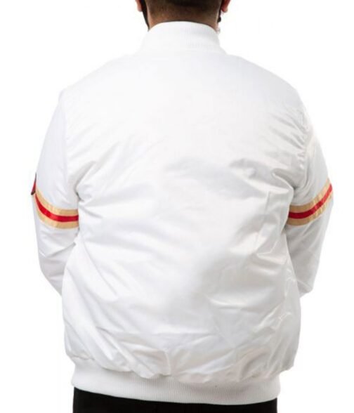 San Francisco 49ers Starter Bomber White/Gold Jacket - Image 4