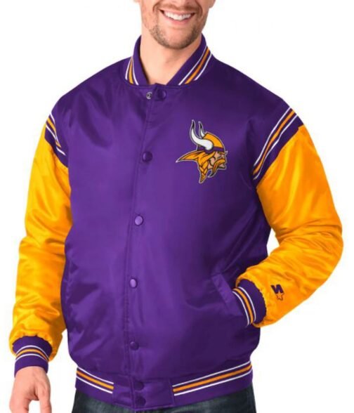 Minnesota Vikings Starter Satin Purple and Yellow Jacket - Image 4