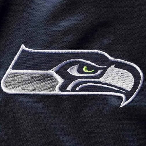 Starter Seattle Seahawks Blue and Neon Green Jacket - Image 4