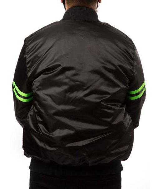 Seattle Seahawks Starter Bomber Black Jacket - Image 5