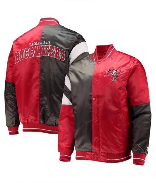 Tampa Bay Buccaneers Red and Black Full-Snap Jacket - Image 3