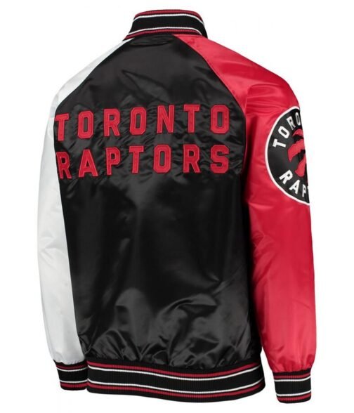 Toronto Raptors Reliever Raglan Black and Red Full-Snap Jacket - Image 2