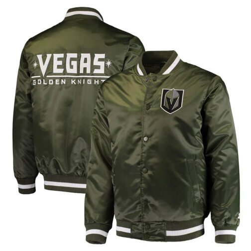 Vegas Golden Knights Green Satin Jacket - Image 3