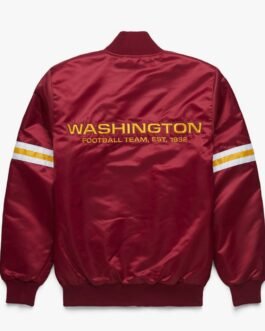 Starter Satin Washington Commanders Burgundy Bomber Jacket