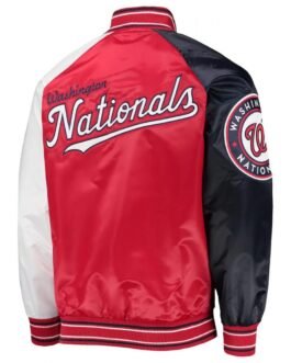 Washington Nationals Reliever Satin Red/Navy Jacket