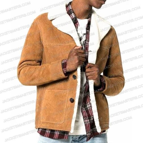 Himesh Patel Station Shearling Leather Jacket - Image 5