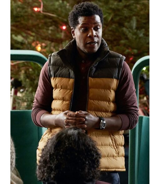 Station Eleven Milton Barnes Puffer Yellow and Black Vest - Image 2