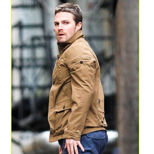 Arrow Season 2 Oliver Queen Brown Cotton Jacket - Image 15