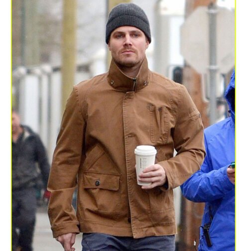 Arrow Season 2 Oliver Queen Brown Cotton Jacket - Image 2