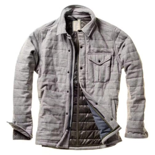 Arrow S04 Stephen Amell Gray Quilted Jacket - Image 4