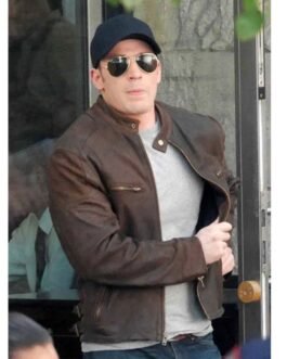 Chris Evans Captain America Civil War Brown Leather Jacket